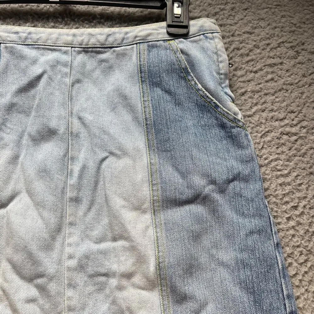 Armani Exchange Denim Skirt Womens Size 0 Blue Colorblock A Line - Picture 7 of 15